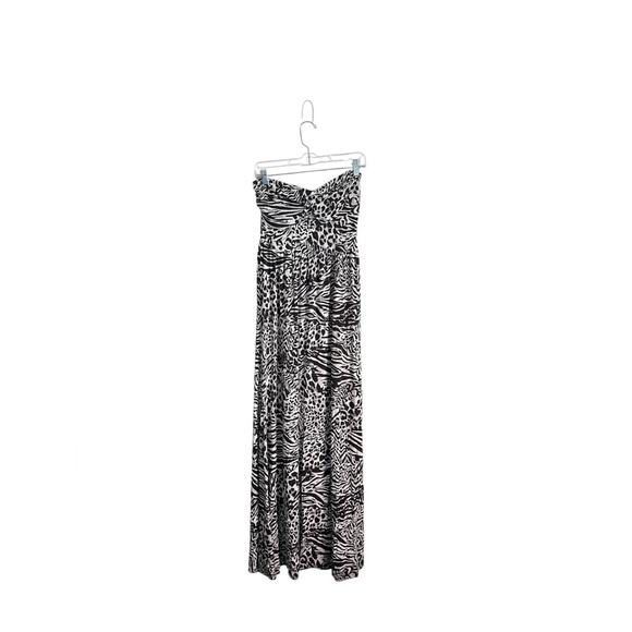 Guess Dresses & Skirts - Guess Strapless Exotic Zebra White Leopard Print Maxi Dress Y2K Size M